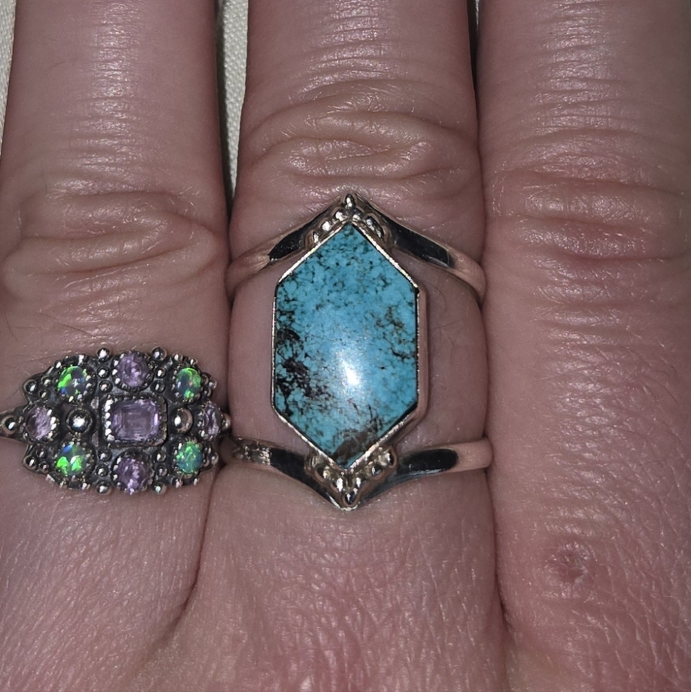 Turquoise and Silver Women's Ring